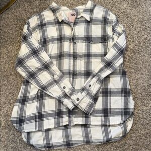 SO Monochrome Plaid Flannel
